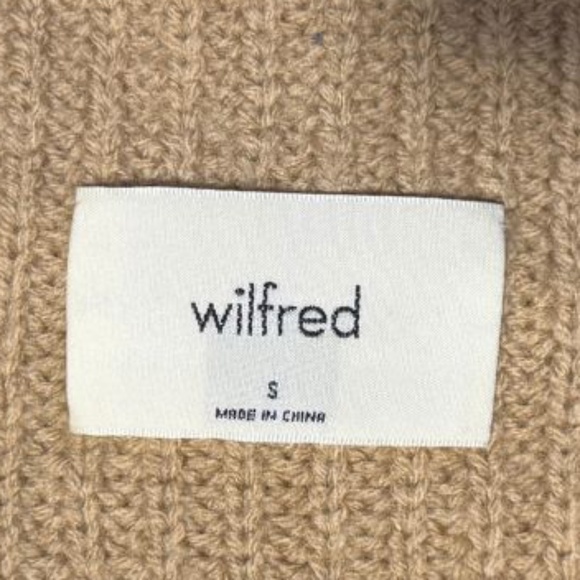 Wilfred Tan Brown Merino Wool Sweater High Neck  Dress Tunic – Size S - Picture 8 of 13